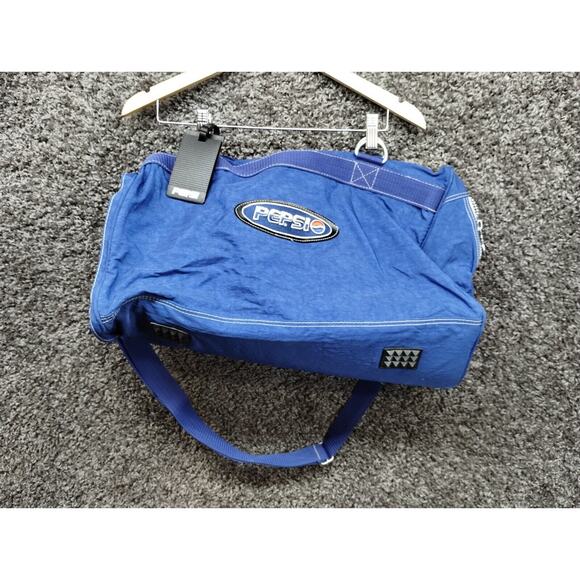 Vintage 1990s Pepsi Co Handled Large Duffle Bag Blue Y2k Advertisement Gym - Picture 1 of 12